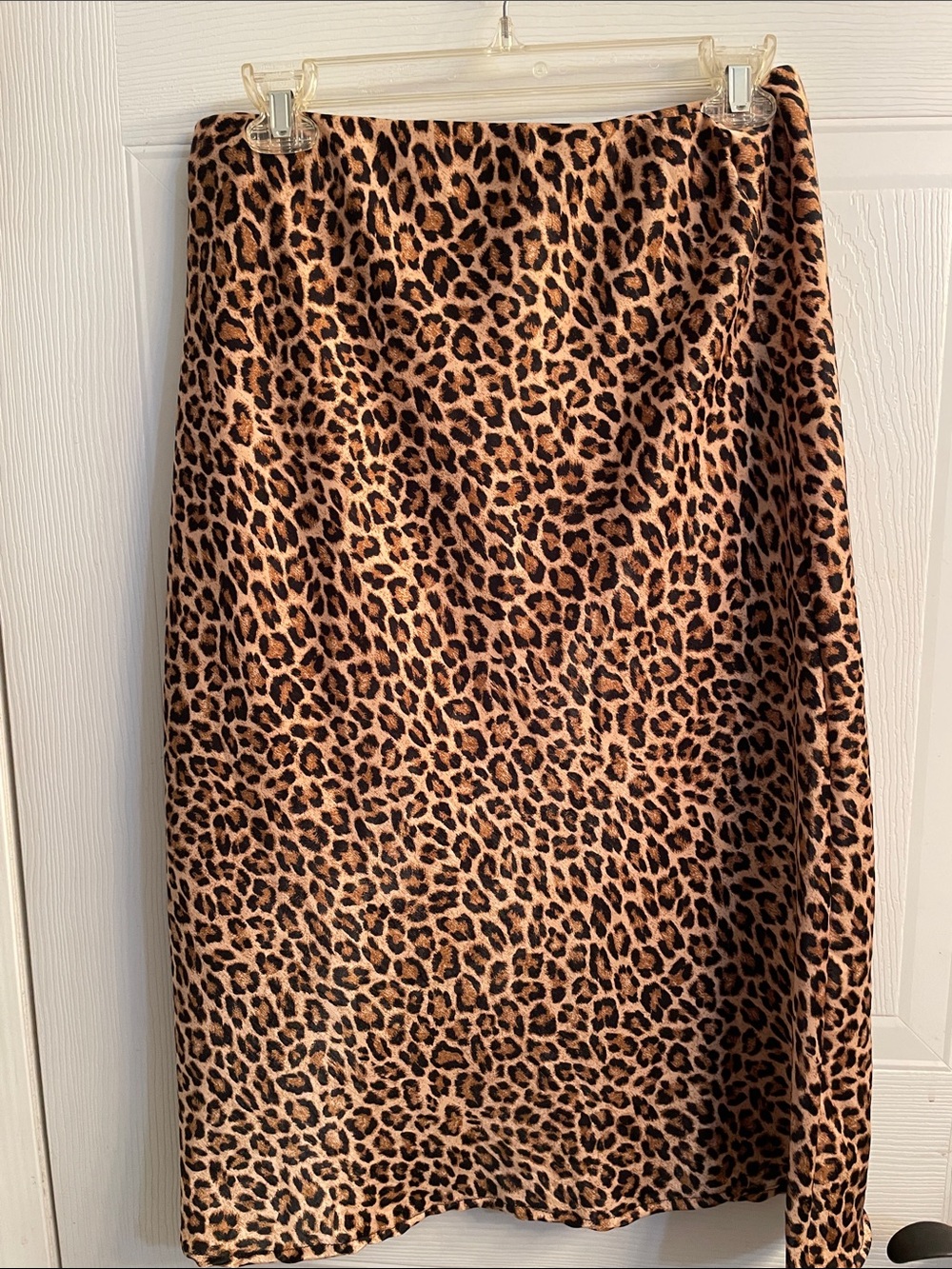 Leopard Print Pencil Skirt - Brown Animal Print